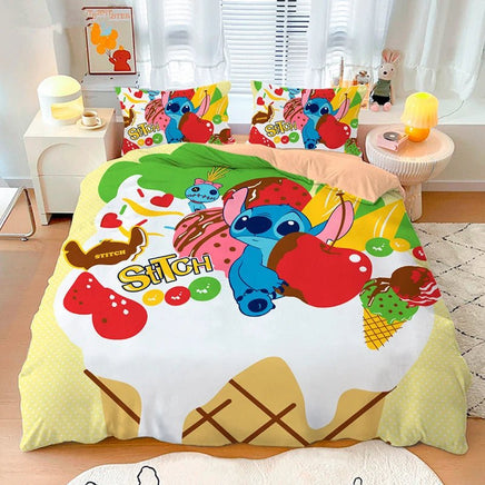 Stitch Duvet Cover Bedding Set Cute Cartoon Anime with Pillowcase Soft Microfiber - Lusy Store LLC