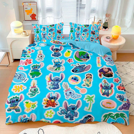 Stitch Duvet Cover Bedding Set Cute Cartoon Anime with Pillowcase Soft Microfiber - Lusy Store LLC