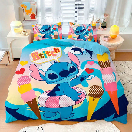 Stitch Duvet Cover Bedding Set Cute Cartoon Anime with Pillowcase Soft Microfiber - Lusy Store LLC