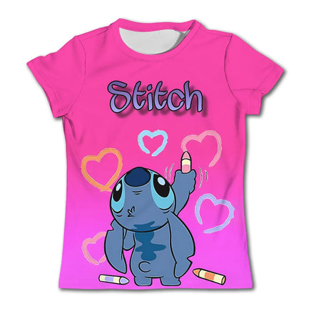 Stitch Graphic Children's T - Shirt - Girls/Boys Short - Sleeved Summer Casual Tee - Lusy Store LLC