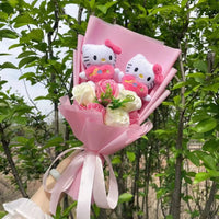 Stitch Hello Kitty Bouquet Halloween Jack Skellington Plush Dolls Flower Bouquets Graduation Gifts - Lusy Store LLC