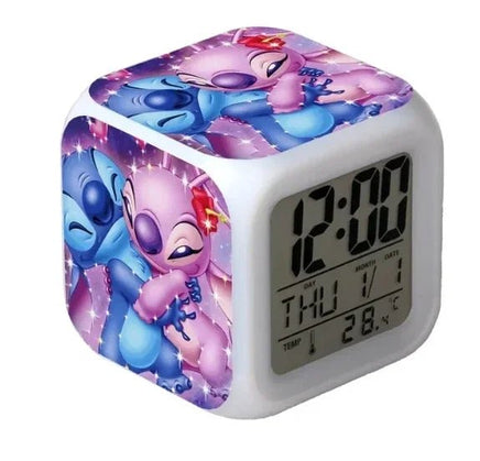 Stitch LED Color Alarm Clock - Growth Changing Numbers - Stitch Cartoon Character Toy - Lusy Store LLC