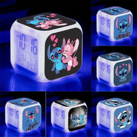 Stitch LED Color Alarm Clock - Growth Changing Numbers - Stitch Cartoon Character Toy - Lusy Store LLC