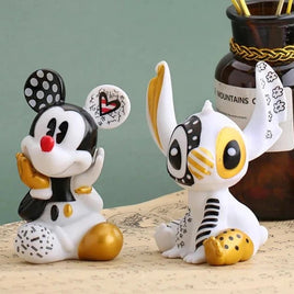 Stitch Mickey Mouse Action Figure - Collectible Black Gold Figurine for Kids Home Decoration - Lusy Store LLC