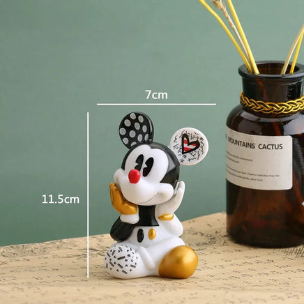 Stitch Mickey Mouse Action Figure - Collectible Black Gold Figurine for Kids Home Decoration - Lusy Store LLC