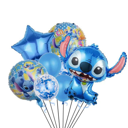 Stitch Series Children's Birthday Party Balloon Set with Cartoon Theme Decorations - Lusy Store LLC