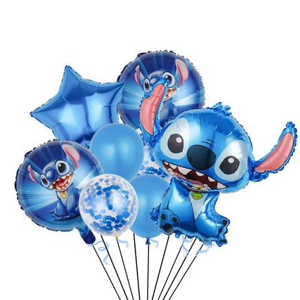 Stitch Series Children's Birthday Party Balloon Set with Cartoon Theme Decorations - Lusy Store LLC