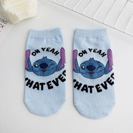 Stitch Short Socks - Kawaii Anime Stitch Pattern - Girls and Boys Cute Cartoon Short Socks - Lusy Store LLC