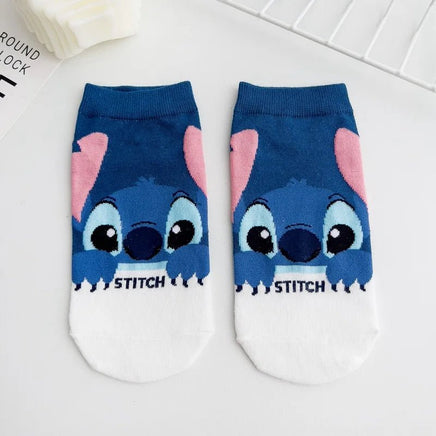 Stitch Short Socks - Kawaii Anime Stitch Pattern - Girls and Boys Cute Cartoon Short Socks - Lusy Store LLC