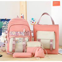 Stylish Five - Piece Women's Schoolbag Set - Lusy Store LLC