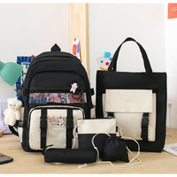 Stylish Five - Piece Women's Schoolbag Set - Lusy Store LLC