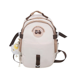 Stylish Korean Travel Backpack for Junior High School Female Students with Cute Bear Design - Lusy Store LLC