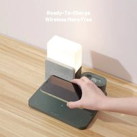 LED Light Bedside Lamp Qi Wireless Charger Dock - Lusy Store LLC 