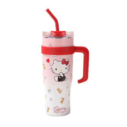 Thermos Bottle Cute Hello Kitty Kuromi Cinnamoroll Melody Stainless Steel Water Bottle 1200ml With Straw Gift - Lusy Store LLC