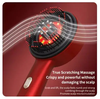 Portable 3-Mode Red Light Laser Electric Massage Comb - Lusy Store LLC 