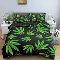 Vibrant and Artistic Psychedelic Weed Leaf Bedding Set - Lusy Store LLC