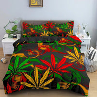 Vibrant and Artistic Psychedelic Weed Leaf Bedding Set - Lusy Store LLC