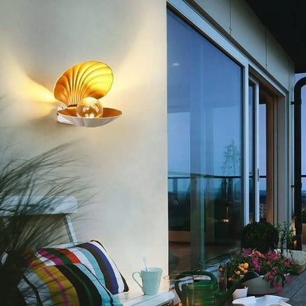 Exterior LED Wall Lamp With Seashell Inspired Design - Lusy Store LLC 