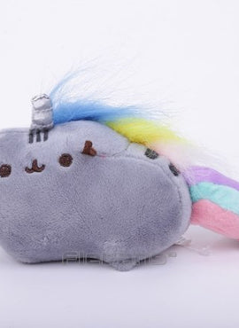 10pcs Pusheen Cat Mini Plush Toys with Keychain Soft Stuffed Pendant Dolls 9cm
