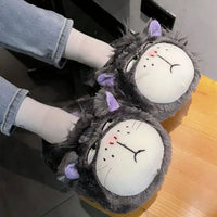 Cat Slippers Cotton For Female Indoor Winter Warm And Thick Soled Non Slip Plush Slippers - Lusy Store LLC