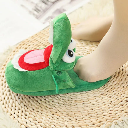 Crocodile Slippers With Moving Mouth Funny Cotton Non-slip Ladies Home Cotton Shoes Cute Gifts - Lusy Store LLC
