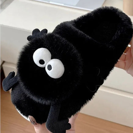 Cute Slippers Funny Women Plush Shoes Soft Bottom Home Cotton Flip Flops Cartoon Girls Furry Slippers - Lusy Store LLC