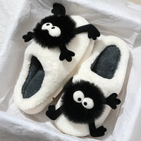 Cute Slippers Funny Women Plush Shoes Soft Bottom Home Cotton Flip Flops Cartoon Girls Furry Slippers - Lusy Store LLC