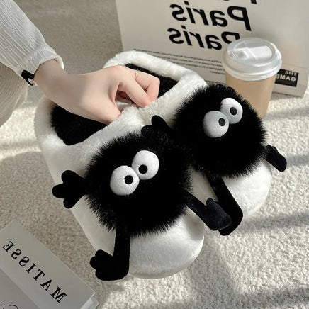 Cute Slippers Funny Women Plush Shoes Soft Bottom Home Cotton Flip Flops Cartoon Girls Furry Slippers - Lusy Store LLC