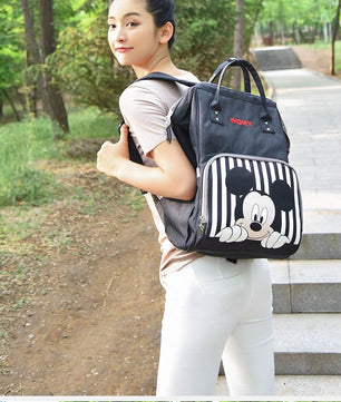 Disney Mickey Minnie Travel Diaper Bag Bolsa Maternidade Waterproof Stroller Bag USB - Lusy Store