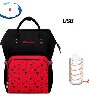 Disney Mummy Maternity Nappy Bag Travel Backpack Large Capacity for Baby Care Insulation Bags - Lusy Store