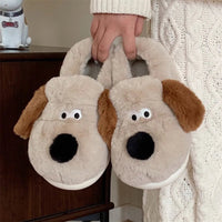 Dog Slippers Womens Cotton Warm Plush Slippers Home Casual Comfort Soft Sole Anti Slip - Lusy Store LLC