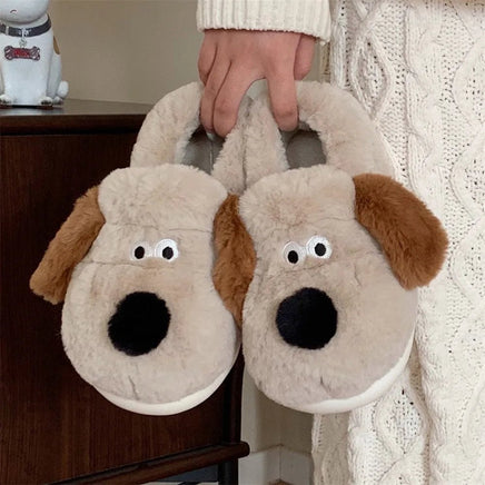 Dog Slippers Womens Cotton Warm Plush Slippers Home Casual Comfort Soft Sole Anti Slip - Lusy Store LLC