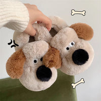 Dog Slippers Womens Cotton Warm Plush Slippers Home Casual Comfort Soft Sole Anti Slip - Lusy Store LLC