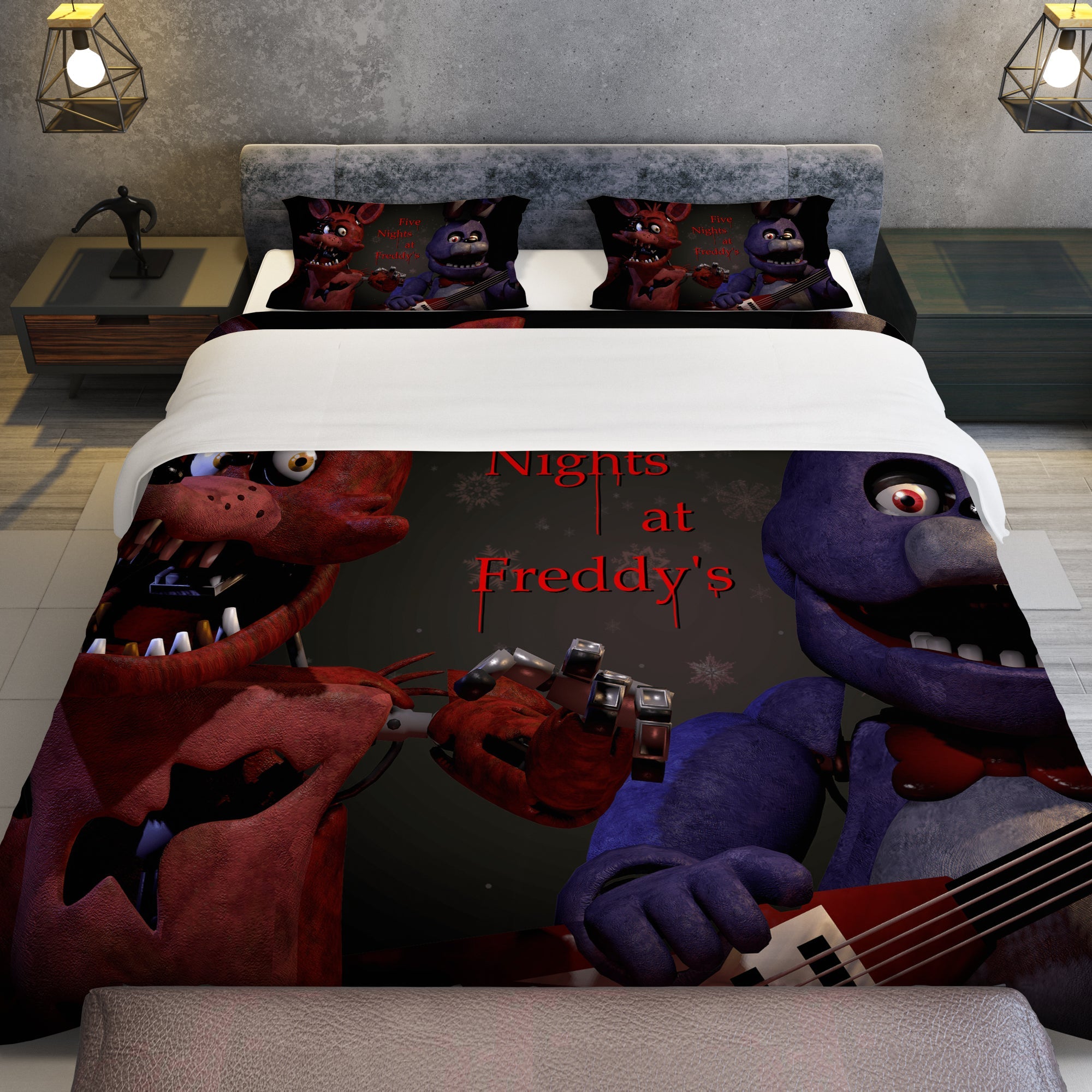 3D Five Nights at Freddy's FNAF Duvet/Quilt/Cover Bedding Set Kids  PillowCase