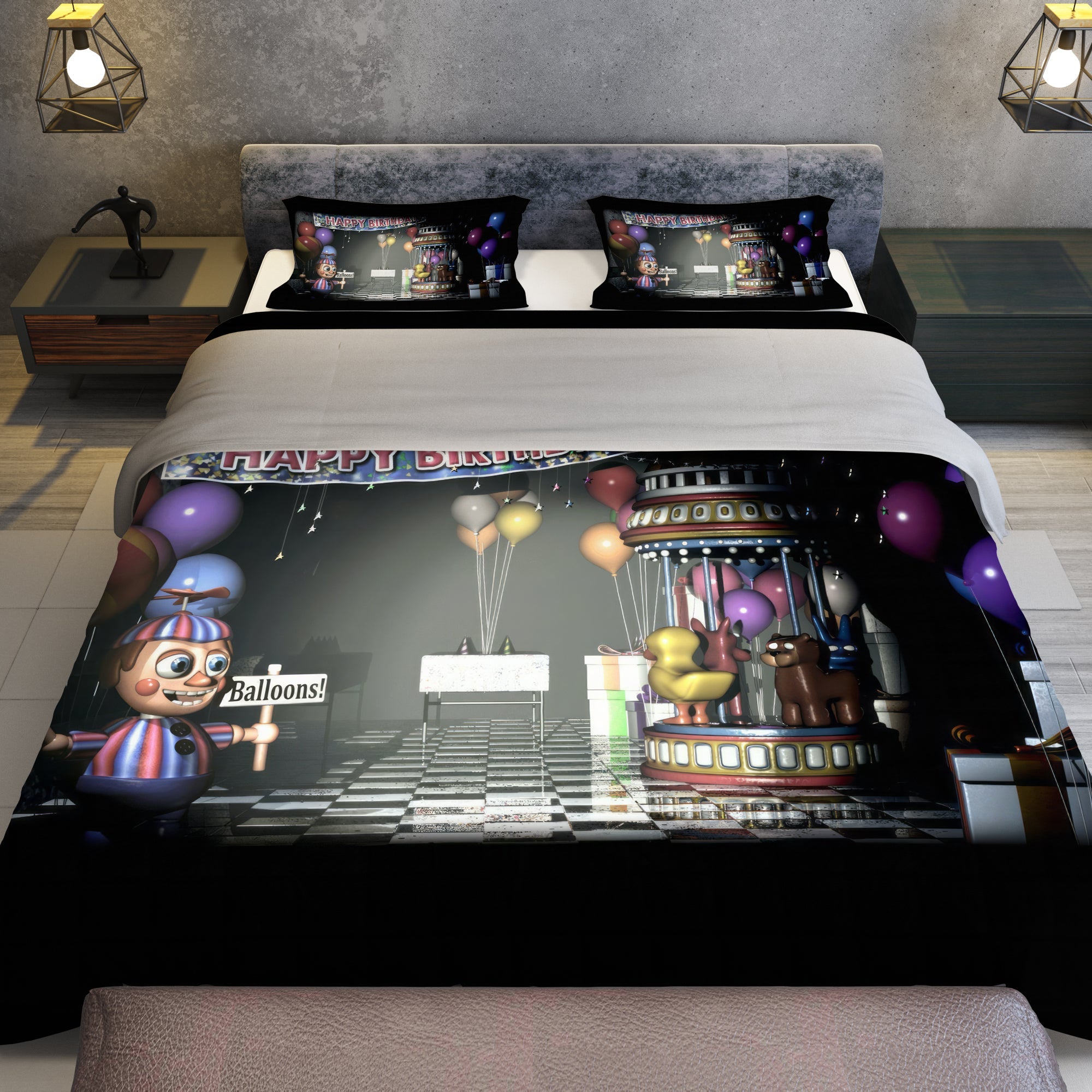 FNaF Bedding Set Horror Game FNaF World Quilt Set Comfortable Soft Bre