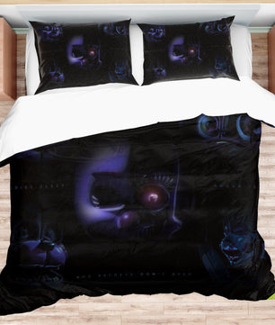 FNaF Bedding Set Nightmare Black Quilt Set Comfortable Soft Breathable - Lusy Store LLC
