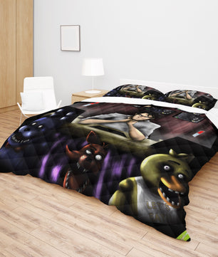 FNaF Bedding Set Quilt Set Nightmare Freddy Game Bed Set - Lusy Store LLC