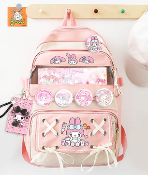 Hello Kitty Backpack Sanrio Melody Kulomi High Capacity Waterproof Laptop School Bag C70 - Lusy Store