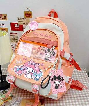 Hello Kitty Backpack Sanrio Melody Kulomi High Capacity Waterproof Laptop School Bag C70 - Lusy Store