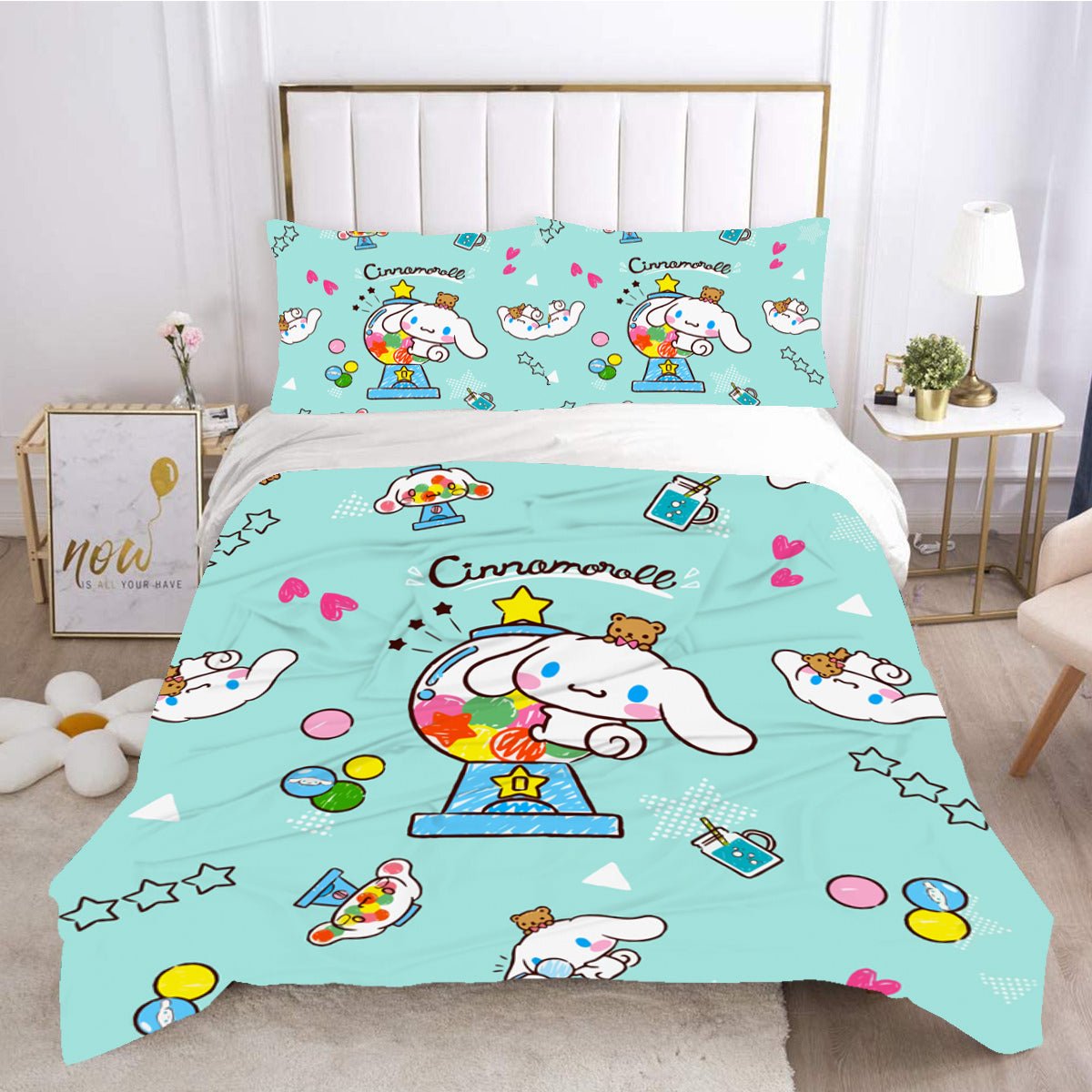 Cinnamoroll Bed Set Cute Sanrio Bed Linen Set and Quilt Set LS22825 ...