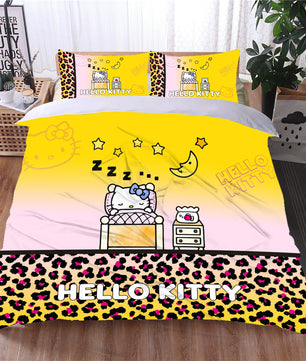 Hello Kitty Bedding Set Children Cotton Bed Sheets Hello Kitty Duvet Cover Bed Sheet Pillowcase - Lusy Store