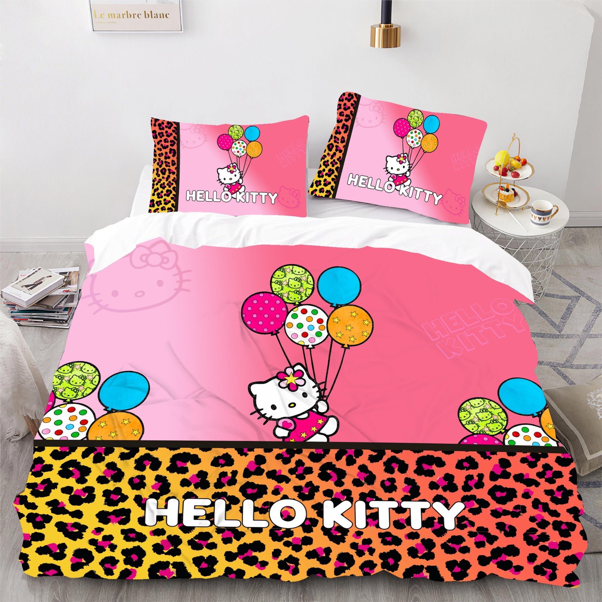 Hello Kitty Bedding Set Children Cotton Bed Sheets Hello Kitty Duvet Cover Bed Sheet Pillowcase - Lusy Store