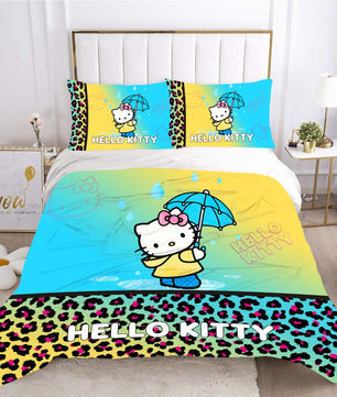 Hello Kitty Bedding Set Children Cotton Bed Sheets Hello Kitty Duvet Cover Bed Sheet Pillowcase - Lusy Store