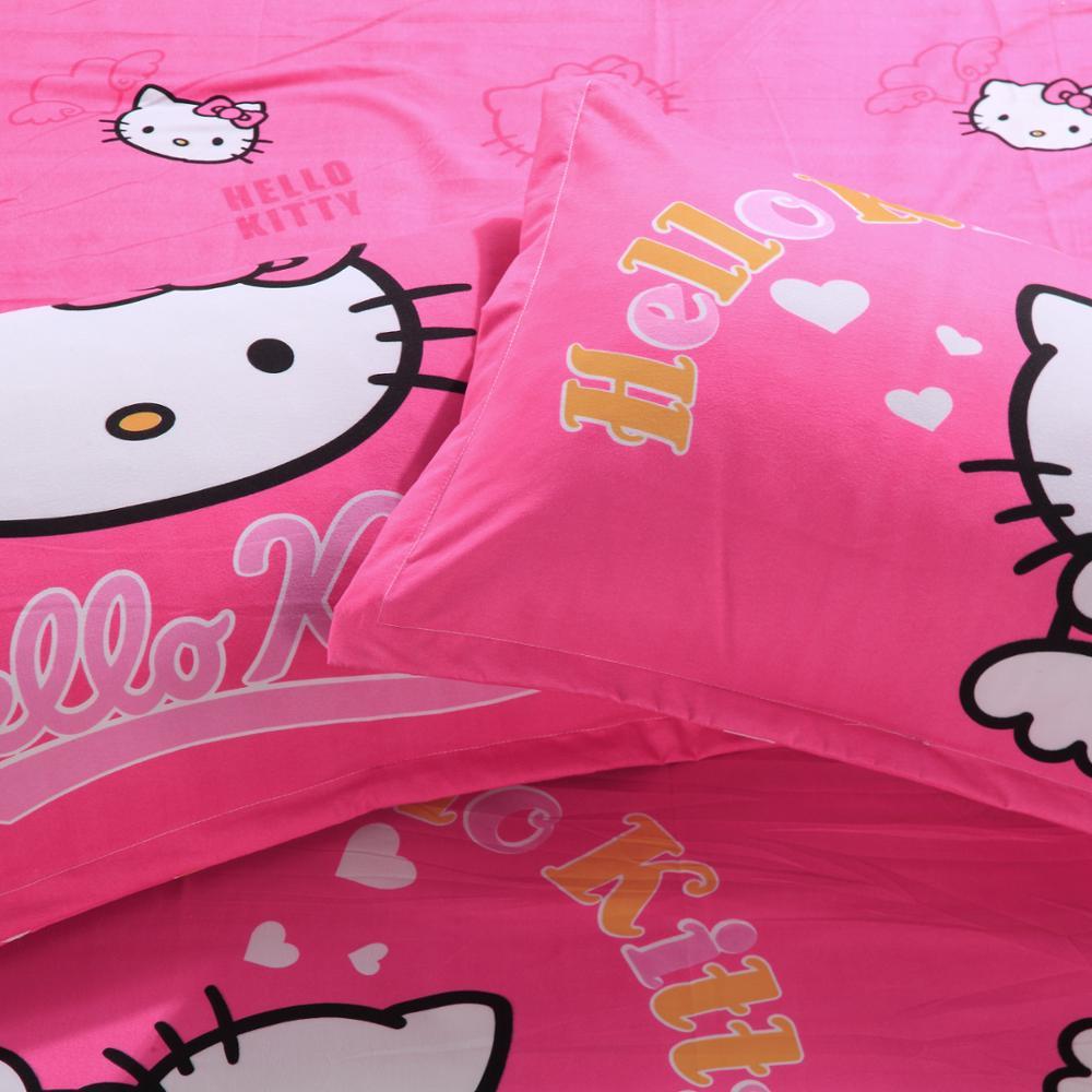 Hello Kitty Bedding Set Children Cotton Bed Sheets Hello Kitty Duvet Cover Bed Sheet Pillowcase - Lusy Store