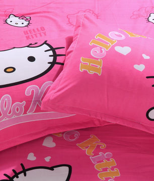 Hello Kitty Bedding Set Children Cotton Bed Sheets Hello Kitty Duvet Cover Bed Sheet Pillowcase - Lusy Store