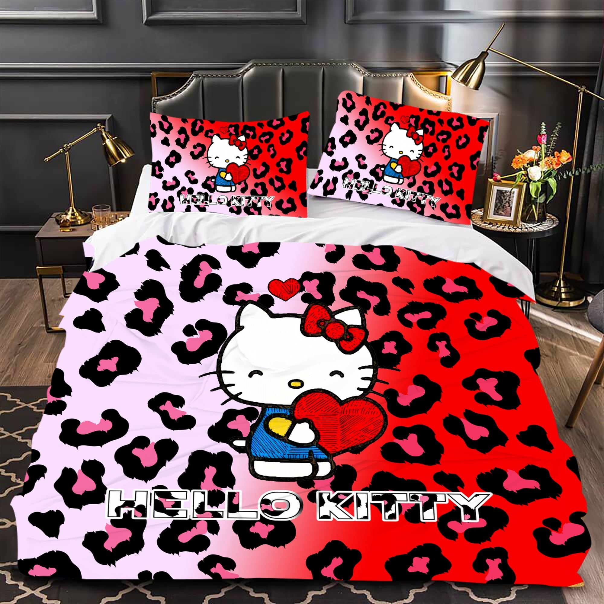 Kids Hello Kitty Bedding Duvet Cover Bedding Set COTTON Twin Full/Queen,  King