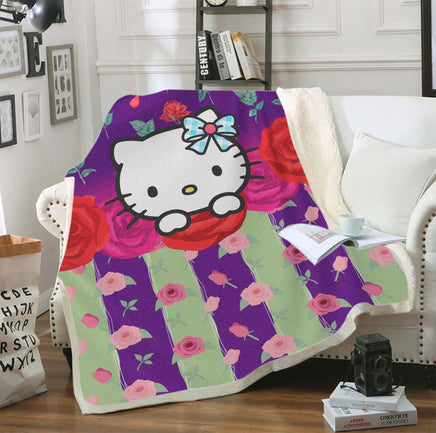 Hello Kitty Blanket Sherpa Blanket Bedspreads SB12 - Lusy Store LLC