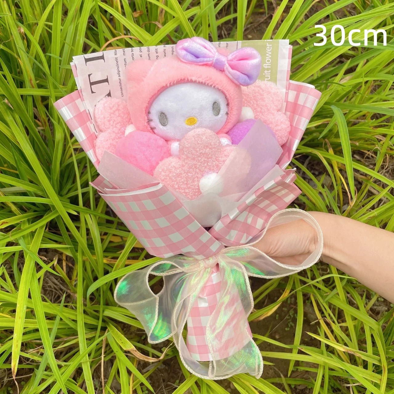 Hello Kitty Bouquet Kawaii Cat Plush Dolls Rose Soap Flowers Graduation Gifts - Lusy Store LLC