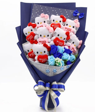 Hello Kitty Bouquet Sanrio Kawaii Plush Toy Soft Stuffed Graduation Birthday Gifts - Lusy Store LLC