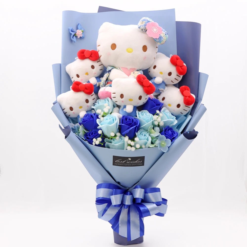 Hello Kitty Bouquet Sanrio Kawaii Plush Toy Soft Stuffed Graduation Birthday Gifts - Lusy Store LLC